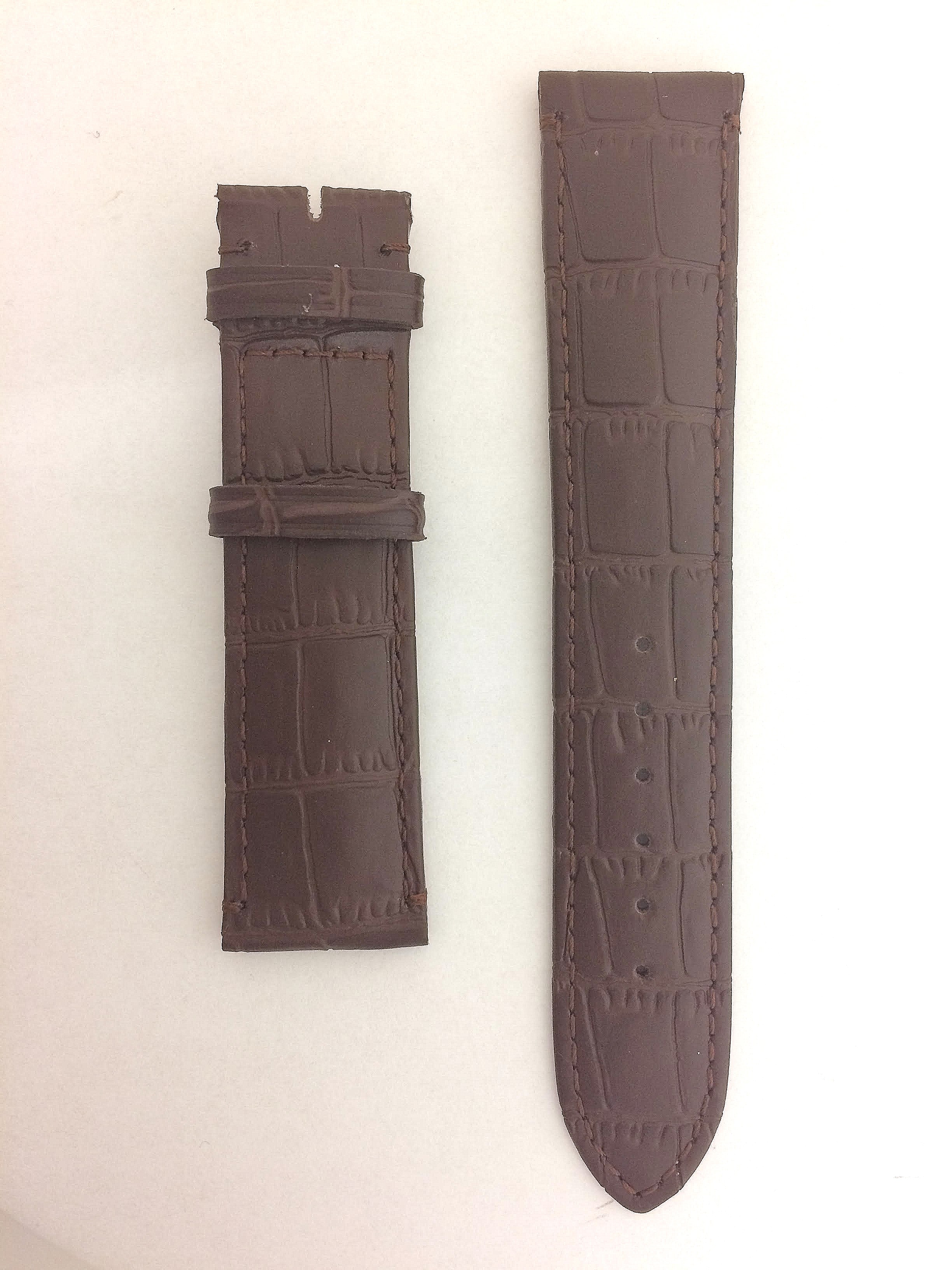 07 5 20 12NB Oris Dark Brown Leather Replacement Strap, No Buckle, 20mm